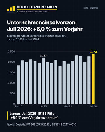Unternehmensinsolvenzen Juli 2026